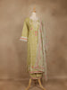 Light Olive Green Floral Printed Cotton Salwar Suit with Dupatta - Diadem