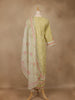 Light Olive Green Floral Printed Cotton Salwar Suit with Dupatta - Diadem