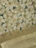 Light Olive Green Floral Printed Fancy Cotton Saree with Solid Zari Border - Diadem