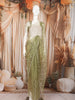 Light Olive Green Heavy Stone Embellished Design Pure Organza Party Wear Saree with Designer Border