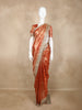 Light Orange Floral Butta Design Tissue Saree with Designer Lace Border