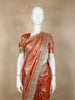 Light Orange Floral Butta Design Tissue Saree with Designer Lace Border
