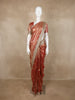 Light Orange Floral Butta Design Tissue Saree with Designer Lace Border