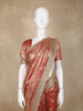 Light Orange Floral Butta Design Tissue Saree with Designer Lace Border
