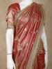 Light Orange Floral Butta Design Tissue Saree with Designer Lace Border
