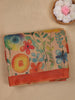 Light Orange Floral Design Semi Tussar Saree