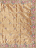 Light Orange Floral Embroidered Tissue Silk Saree with Designer Border