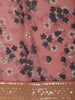 Light Orange Floral Printed Design Pure Organza Saree with Sequins Designer Border