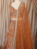 Light Orange Heavy Mirror and Beads Embroidered Design Net Lehenga With Net Dupatta