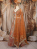 Light Orange Heavy Mirror and Beads Embroidered Design Net Lehenga With Net Dupatta