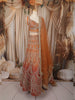Light Orange Heavy Mirror and Beads Embroidered Design Net Lehenga With Net Dupatta