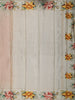 Light Peach Checked Woven Design Semi Silk Festive Saree with Floral Border