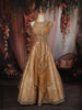 Light Peach Floral Beads Embroidered Design Banarasi Silk Lehenga with Dupatta