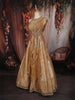 Light Peach Floral Beads Embroidered Design Banarasi Silk Lehenga with Dupatta