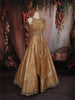Light Peach Floral Beads Embroidered Design Banarasi Silk Lehenga with Dupatta