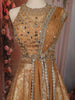 Light Peach Floral Beads Embroidered Design Banarasi Silk Lehenga with Dupatta