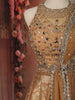 Light Peach Floral Beads Embroidered Design Banarasi Silk Lehenga with Dupatta