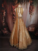 Light Peach Floral Beads Embroidered Design Banarasi Silk Lehenga with Dupatta