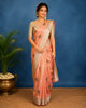 Light Peach Floral Butta Design Semi Tussar Silk Saree