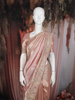 Light Peach Floral Design Pure Tissue Silk Saree
