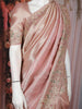 Light Peach Floral Design Pure Tissue Silk Saree