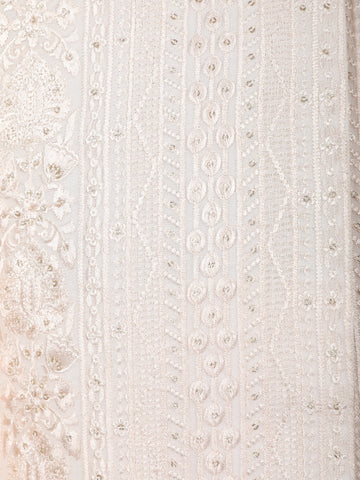 Light Peach Floral Embroidered Cotton Men's Suit - Diadem