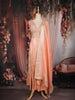 Light Peach Floral Embroidered Tissue Silk Palazzo Suit with Dupatta