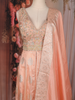 Light Peach Floral Embroidered Tissue Silk Palazzo Suit with Dupatta