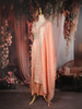 Light Peach Floral Embroidered Tissue Silk Palazzo Suit with Dupatta