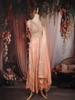 Light Peach Floral Embroidered Tissue Silk Palazzo Suit with Dupatta