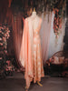 Light Peach Floral Embroidered Tissue Silk Palazzo Suit with Dupatta
