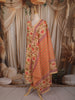 Light Peach Floral Printed Design Cotton Anarkali Salwar Suit with Dupatta