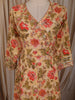 Light Peach Floral Printed Design Cotton Anarkali Salwar Suit with Dupatta