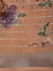 Light Peach Floral Printed Design Linen Cotton Saree