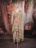Light Peach Floral Printed and Sequins Embroidered Design Textured Fabric Party Wear Palazzo Suit with Matching Dupatta