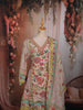 Light Peach Floral Printed and Sequins Embroidered Design Textured Fabric Party Wear Palazzo Suit with Matching Dupatta