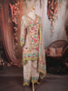 Light Peach Floral Printed and Sequins Embroidered Design Textured Fabric Party Wear Palazzo Suit with Matching Dupatta