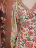 Light Peach Floral Printed and Sequins Embroidered Design Textured Fabric Party Wear Palazzo Suit with Matching Dupatta