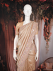 Light Peach Floral Sequin Embroidered Silk Saree