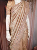 Light Peach Floral Sequin Embroidered Silk Saree