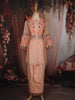 Light Peach Floral Sequins Embroidered Design Cotton Salwar Suit