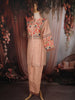Light Peach Floral Sequins Embroidered Design Cotton Salwar Suit