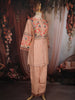 Light Peach Floral Sequins Embroidered Design Cotton Salwar Suit