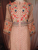 Light Peach Floral Sequins Embroidered Design Cotton Salwar Suit