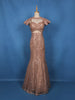 Light Peach Floral Sequins Embroidered Party Wear Mermaid Net Lehenga