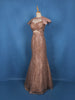 Light Peach Floral Sequins Embroidered Party Wear Mermaid Net Lehenga