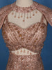 Light Peach Floral Sequins Embroidered Party Wear Mermaid Net Lehenga