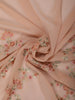 Light Peach Floral Thread Embroidered Design Chiffon Fancy Saree with Designer Border