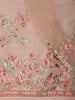 Light Peach Floral Thread Embroidered Design Chiffon Fancy Saree with Designer Border