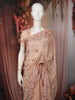 Light Peach Floral Thread Embroidered Design Chiffon Fancy Saree with Designer Border